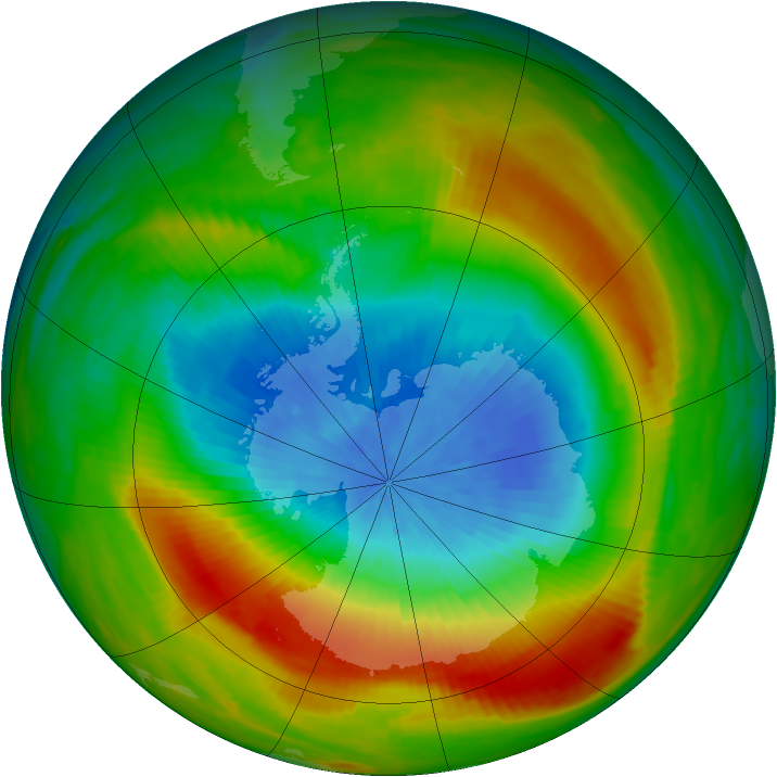 Antarctic ozone map for 11 October 1980